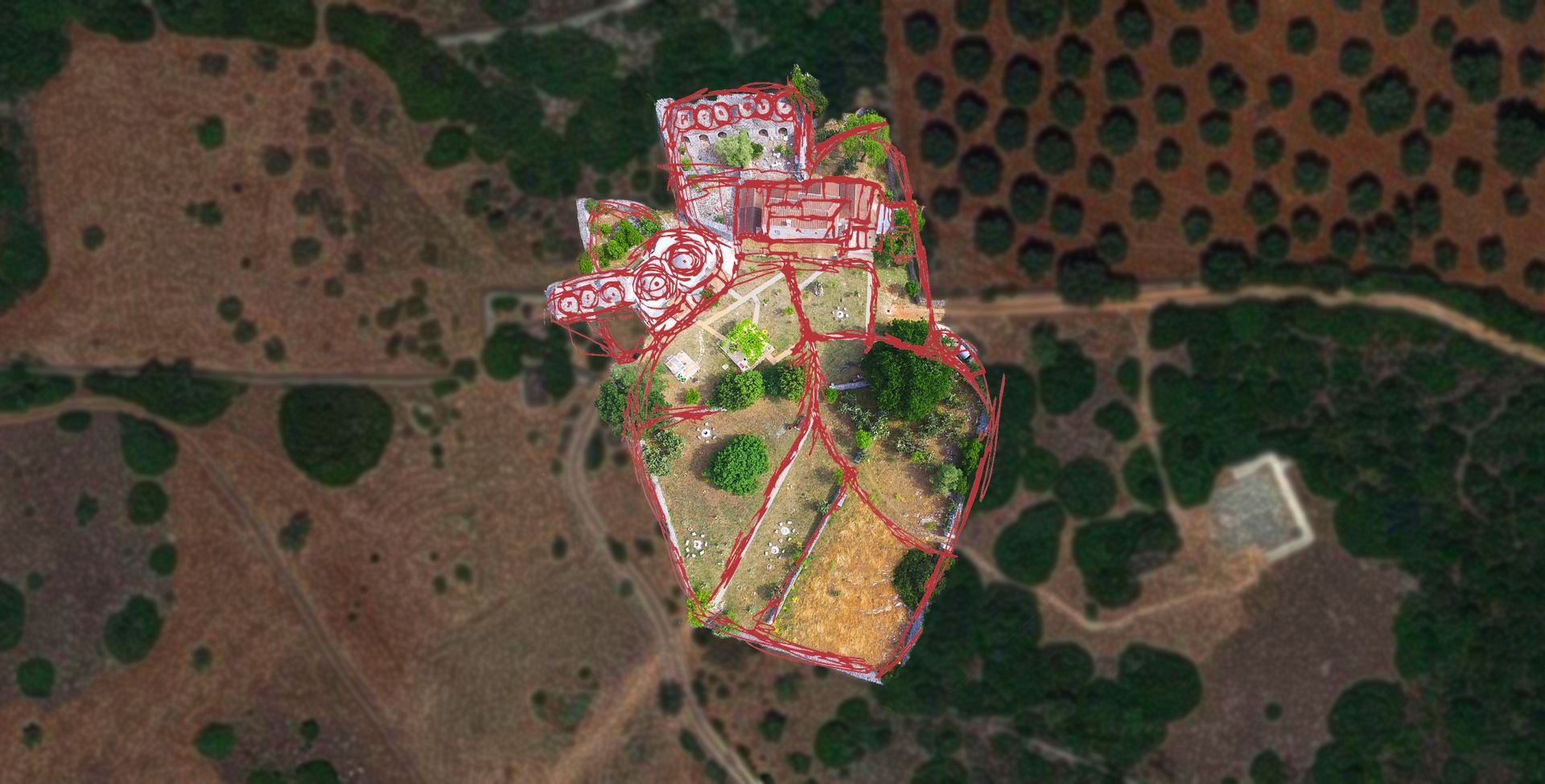 Il logo della masseria sulla corte
